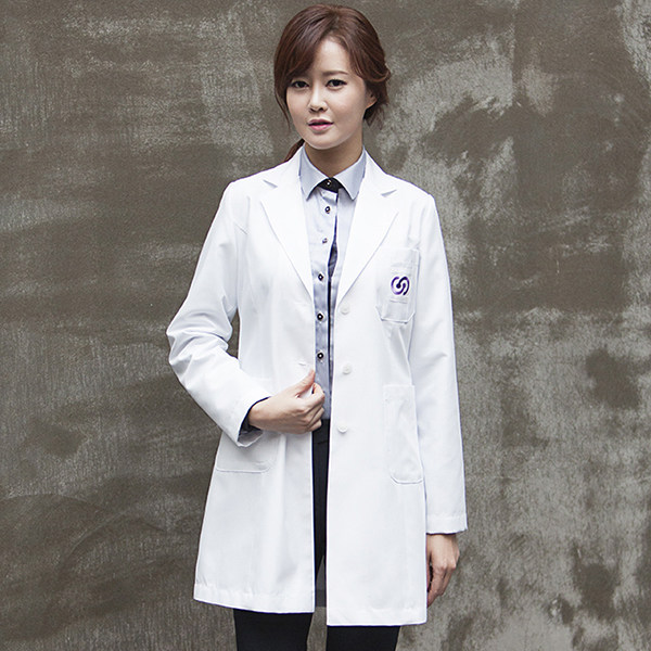 HIGH-END CUSTOM KOREAN PLASTIC SURGEON GOWN WHITE LAB COAT LONG SLEEVE BEAUTY SALON BEAUTICIAN COAT COSMETIC DENTIST UNIFORM