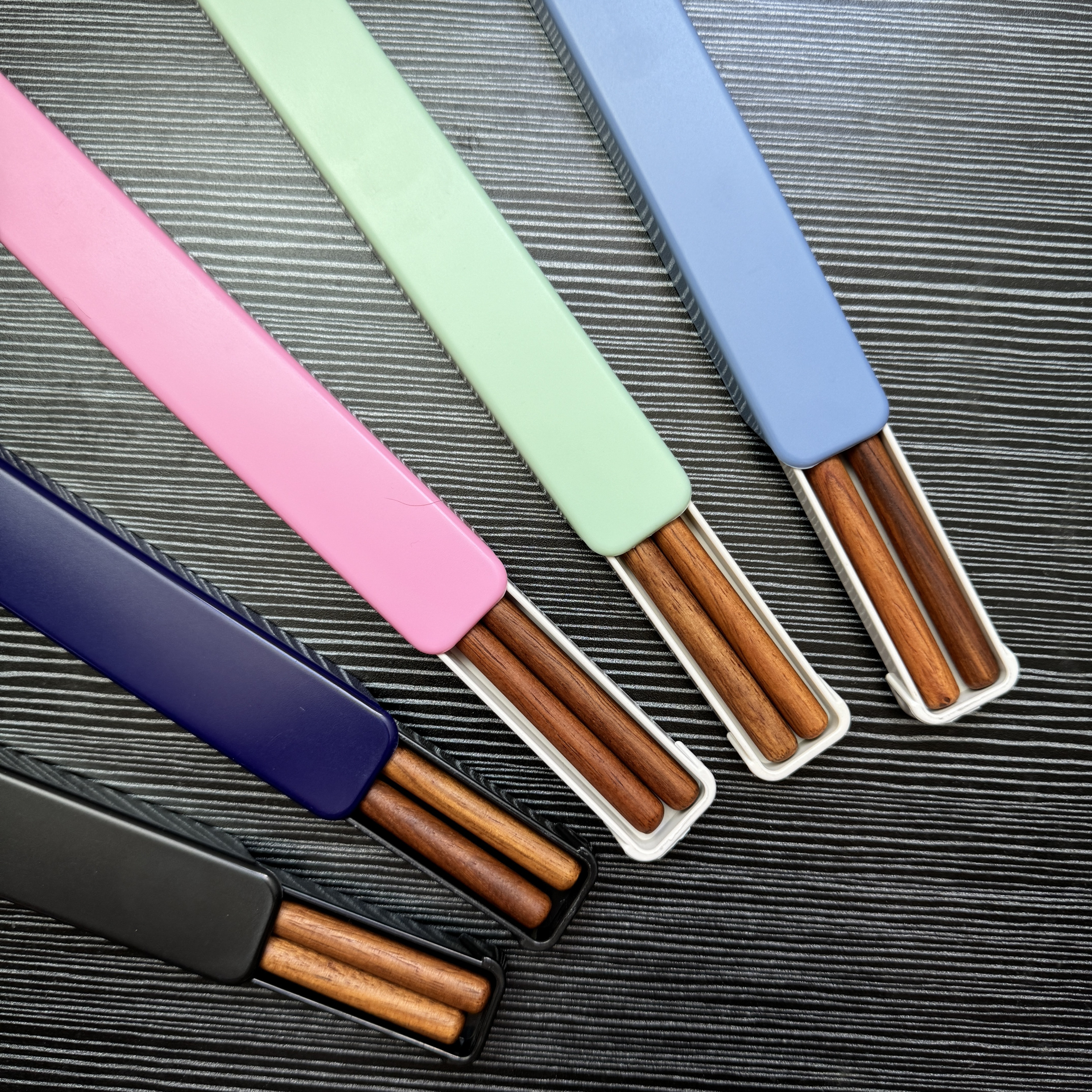 304不锈钢胡桃木筷子一双盒装筷子带盒筷单双收纳盒抽拉盒装便携