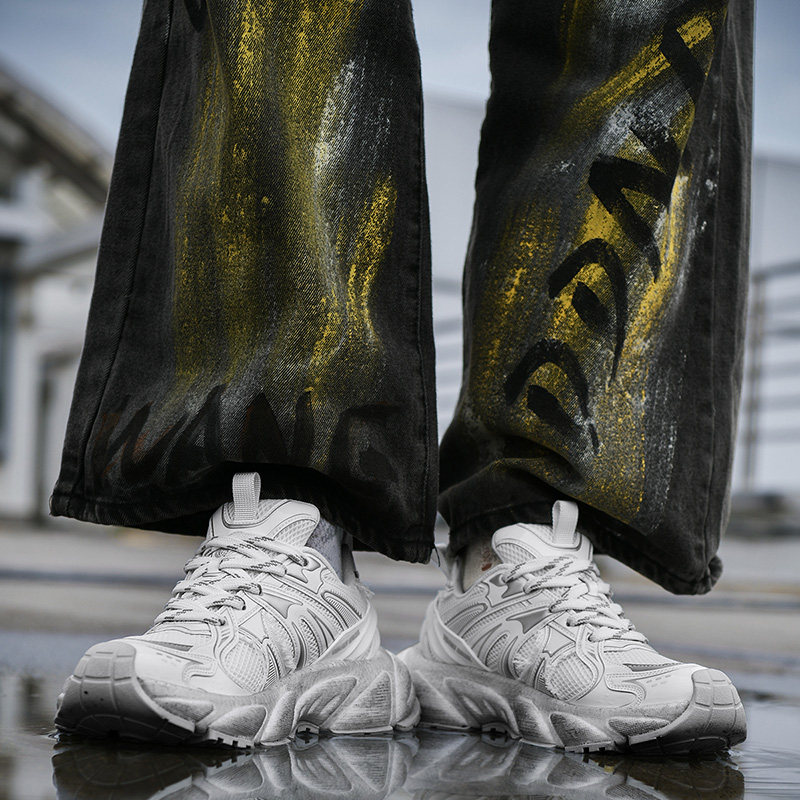 男鞋夏透气网面2026新款今年流行爆款巴黎15XL做旧增高厚底老爹鞋