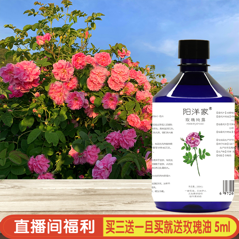 大马士革玫瑰纯露500ml爽肤水提亮肤色细腻毛孔保湿补水喷雾精油