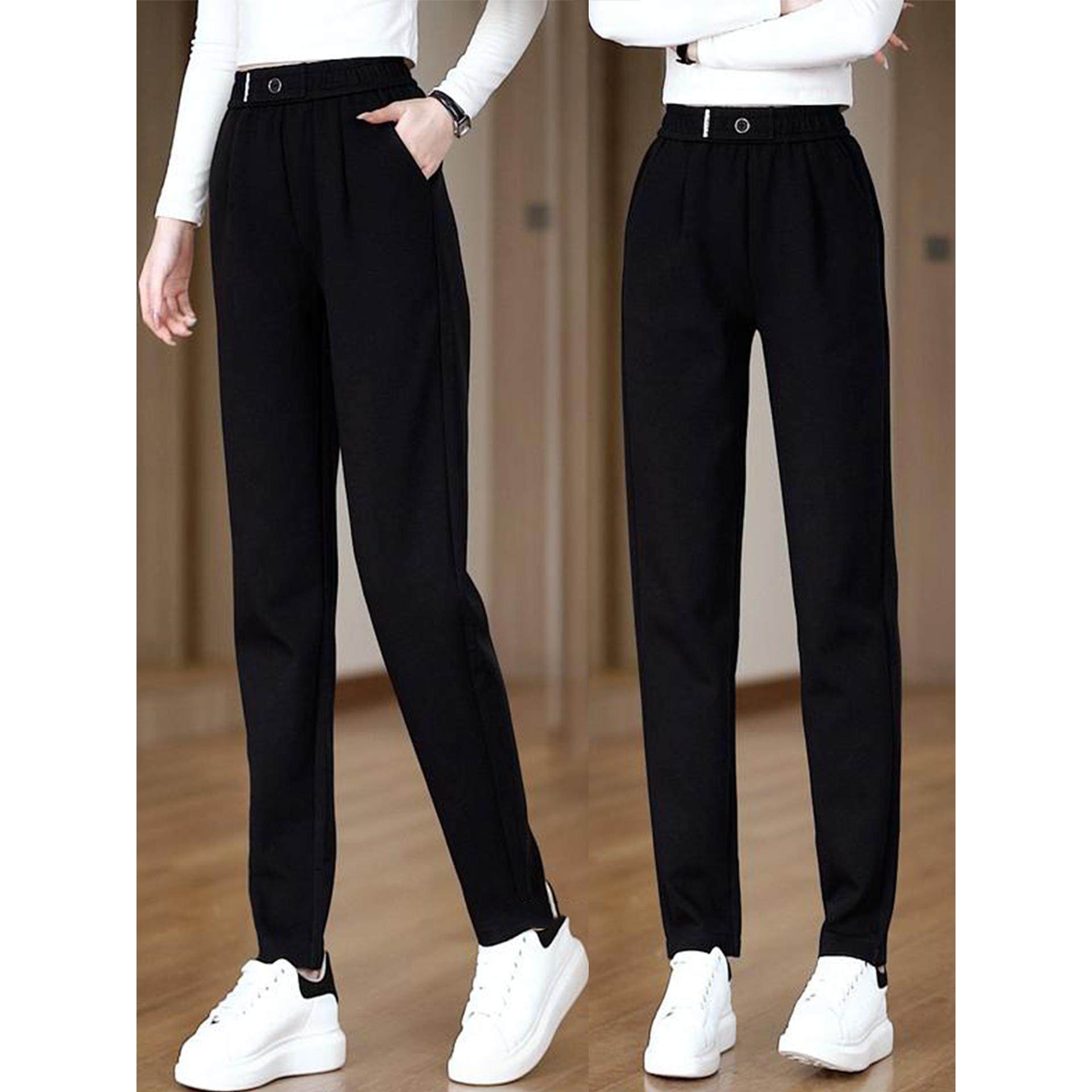 秋季女高腰宽松显瘦哈伦裤休闲裤2025春秋新款百搭锥形萝卜小脚裤,女装/女士精品,休闲裤,淘宝优惠券,粉丝福利购,淘宝优惠卷