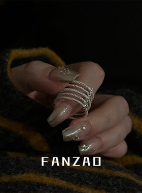 小众复古多层开口轻奢女士指环