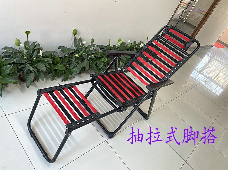 健康折叠躺椅橡皮筋午睡午休床户外休闲沙滩懒人透气清凉舒适椅