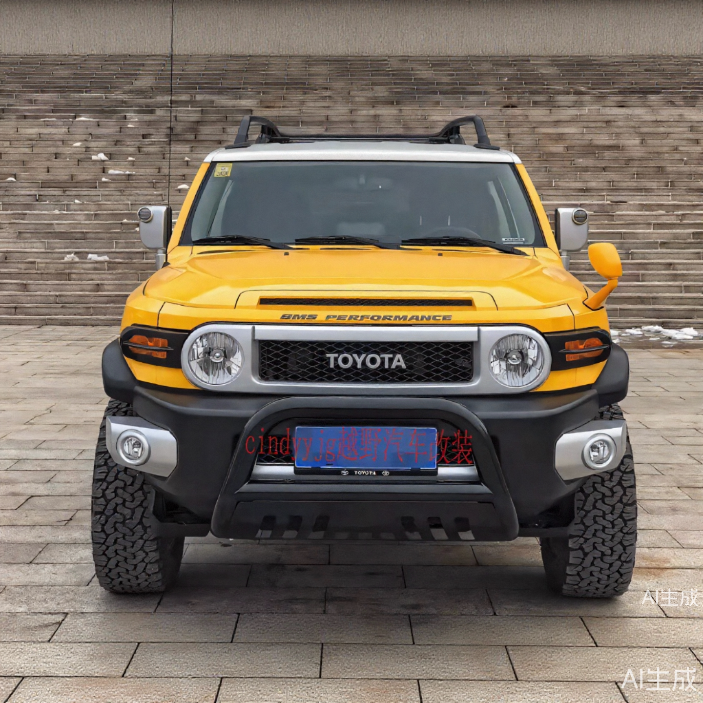 适用于丰田FJ酷路泽黑色U型前杠FJcruiser改装护杠加厚款保险杠