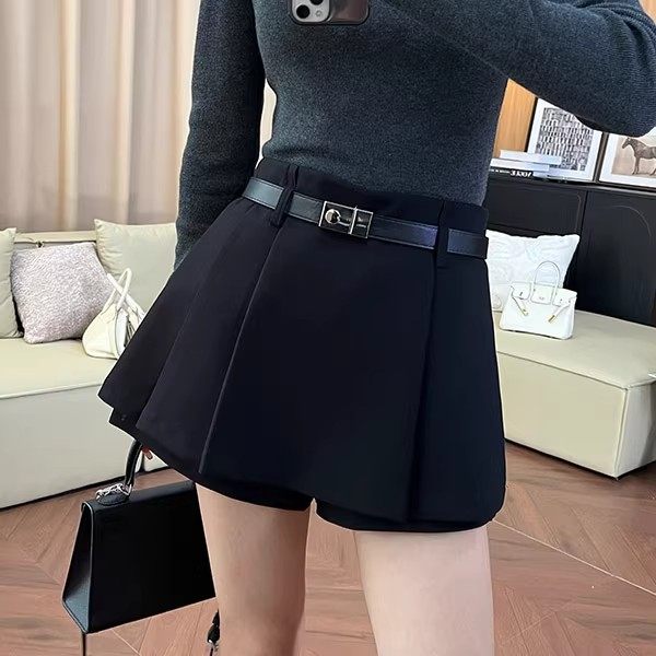 2025秋冬款黑色毛呢百褶半身裙女大码胖mm高腰显瘦A字裙裤短裤子,女装/女士精品,半身裙,淘宝优惠券,粉丝福利购,淘宝优惠卷