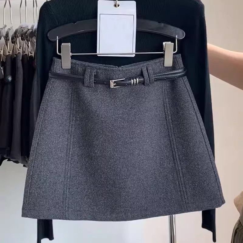 灰色毛呢半身裙女秋冬2026新款高腰显瘦a字裙小个子黑色包臀短裙,女装/女士精品,半身裙,淘宝优惠券,粉丝福利购,淘宝优惠卷