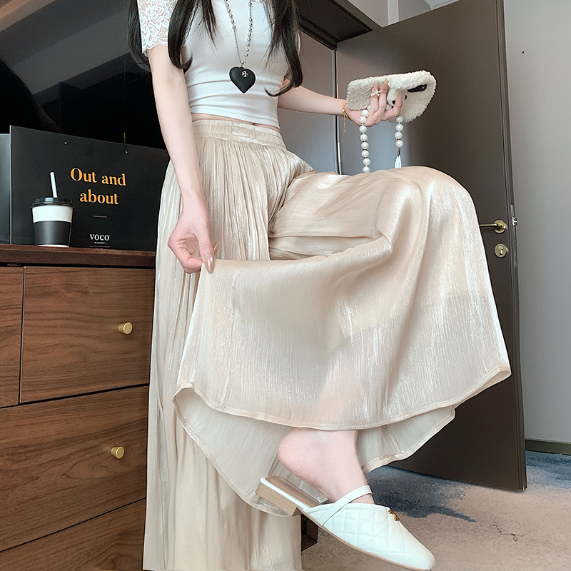 琉璃纱冰丝阔腿裤女a字半身裙