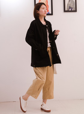 春季女士宽松通勤口袋工装外套