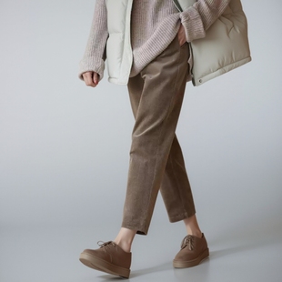 复古复古卡其梨形bi入微弹挺括显瘦休闲灯芯绒长裤 2025秋冬季 新款