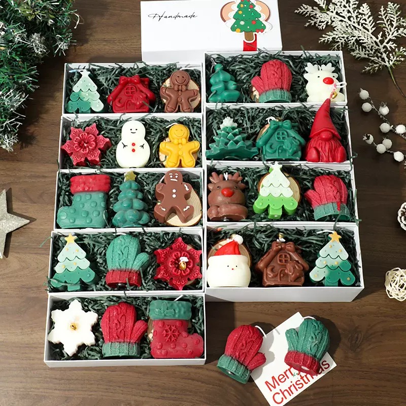 圣诞香薰蜡烛伴手礼礼盒圣诞树手套姜饼人创意桌面小摆件圣诞礼物