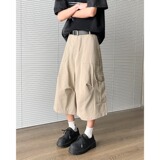 美式复古直筒宽松工装七分裤男女大口袋百搭休闲阔腿短裤P43，男装牛仔裤，星座410-6（原星座1304-1）