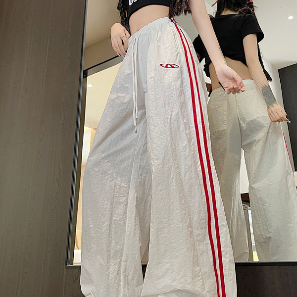 多巴胺速干运动裤子男女夏季薄款高腰宽松阔腿直筒休闲裤P39，女装休闲裤，星座410-6（原星座1304-1）