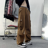 纯棉美式复古大口袋工装裤男女潮牌宽松直筒垂感裤子P55，男装工装外套，星座410-6（原星座1304-1）