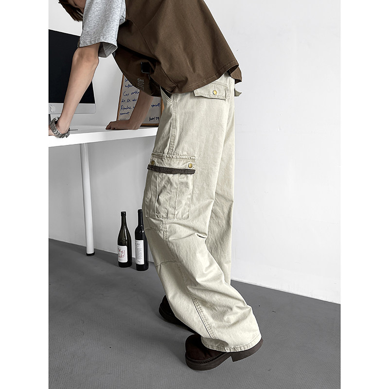 美式复古多口袋水洗工装裤男女2025春季潮牌宽松百搭休闲裤子P60，男装工装外套，星座410-6（原星座1304-1）