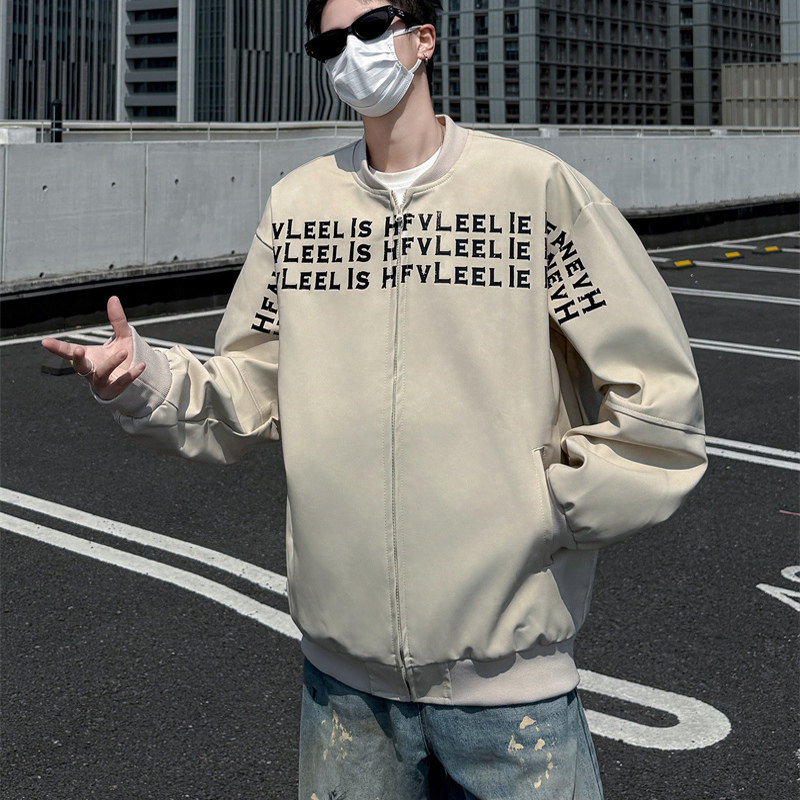 美式复古字母夹克外套男女学院风潮牌撞色棒球服P65,男装夹克,星座410-6（原星座1304-1）