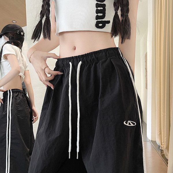 多巴胺速干运动裤子男女夏季薄款高腰宽松阔腿直筒休闲裤P39,女装休闲裤,星座410-6（原星座1304-1）