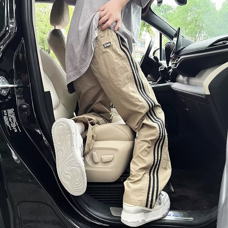条纹裤子男款夏季美式速干工装裤三条杠直筒运动休闲裤P38,男装工装外套,星座410-6（原星座1304-1）