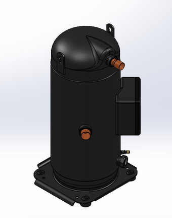 涡旋螺杆压缩机3D建模图纸用于制冷空调系统谷轮ZP235KCE设计