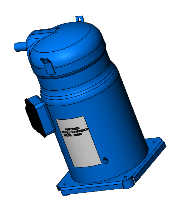涡旋螺杆压缩机3D建模图纸用于制冷空调系统丹福斯百福马设计