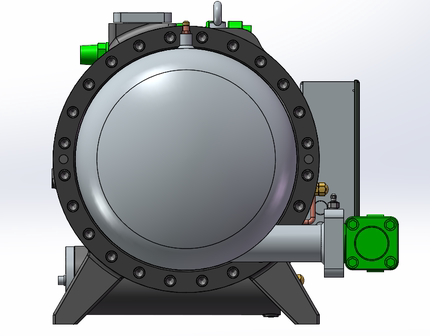 半封闭螺杆压缩机3D建模图纸制冷系统预装配复盛SRL-330-350DPMP
