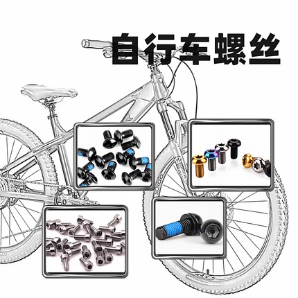 山地自行车螺丝配件大全内六方螺丝货架螺丝螺母M5*10碟刹座螺丝