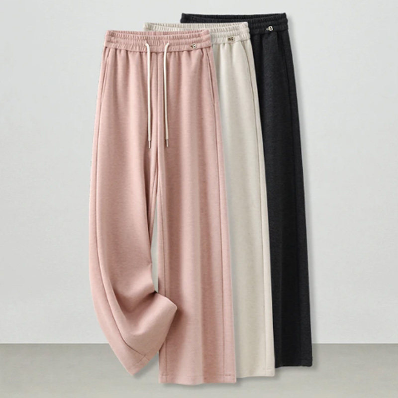 啄木鸟气质抽绳高腰阔腿裤女秋冬季2025韩版新款宽松显瘦直筒裤,女装/女士精品,休闲裤,淘宝优惠券,粉丝福利购,淘宝优惠卷