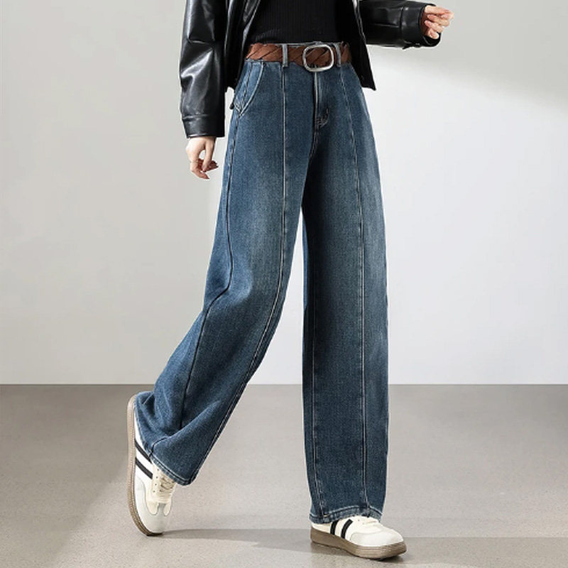 啄木鸟阔腿裤加绒女牛仔裤臀大女生适合的裤子百搭春秋高腰,女装/女士精品,牛仔裤,淘宝优惠券,粉丝福利购,淘宝优惠卷