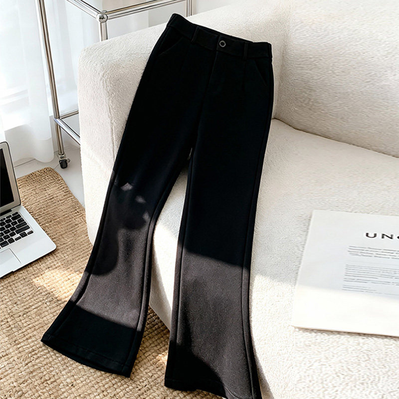 啄木鸟秋冬休闲喇叭裤显瘦长裤黑色加绒微喇裤高腰冬季,女装/女士精品,休闲裤,淘宝优惠券,粉丝福利购,淘宝优惠卷