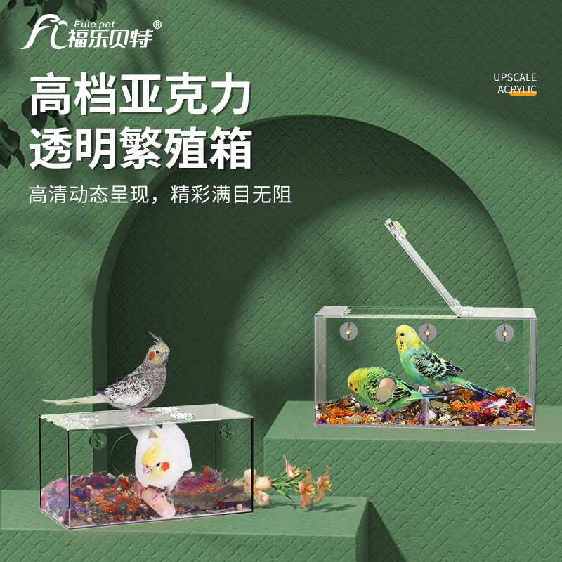 鹦鹉繁殖箱透明亚克力育雏芦丁鸡牡丹虎皮玄凤鹦鹉专用孵化鸟巢窝