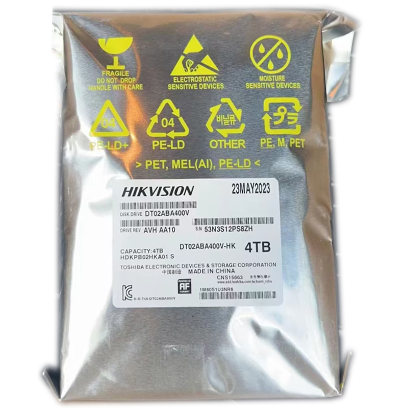 东芝监控级硬盘 DT02ABA400V 4TB 5400转SATA接口 3.5英寸机械盘