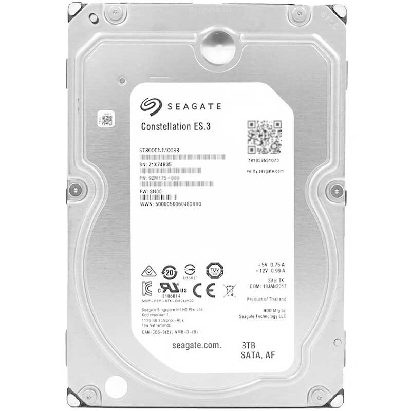 Seagate/希捷企业级硬盘3TB 7200转SATA接口3.5英寸 ST3000NM0033