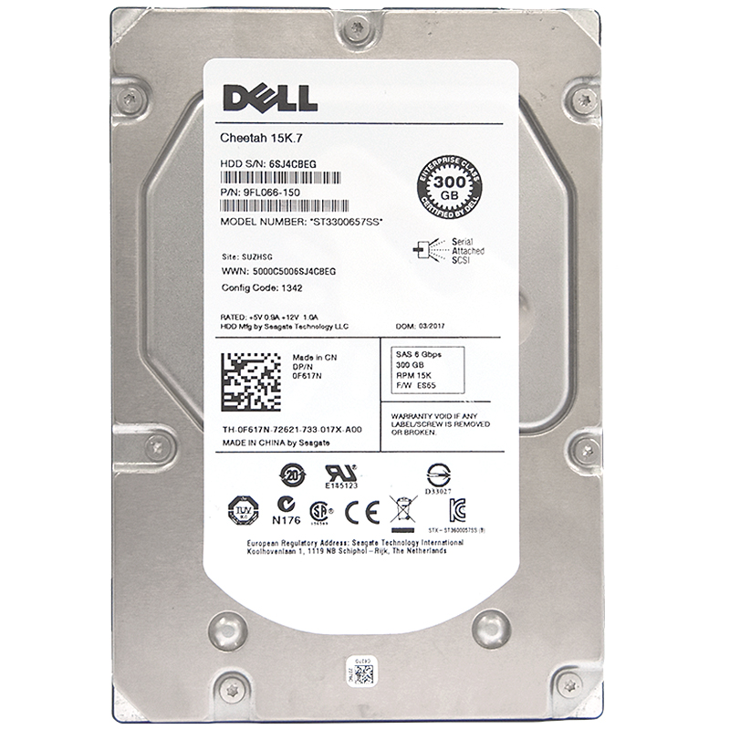 DELL/戴尔 服务器硬盘 企业级300G 15K 3.5英寸 SAS接口