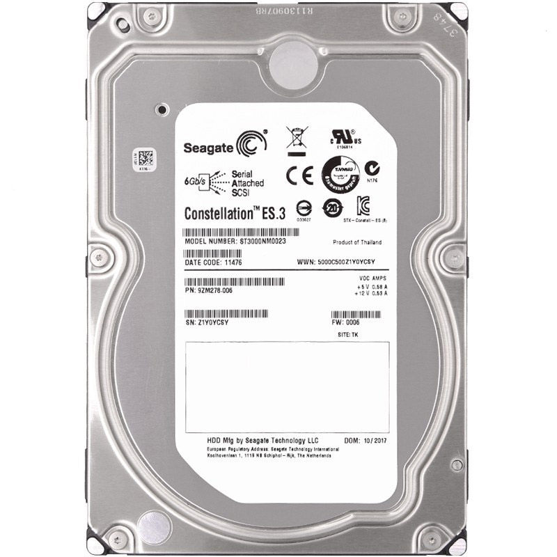 Seagate/希捷企业级硬盘3TB 7200转 3.5英寸 SAS接口ST3000NM0023 - 实物图