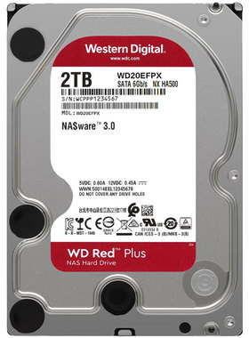 WD/西部数据 2TB NAS硬盘 红盘Plus 3.5英寸 SATA接口 WD20EFPX