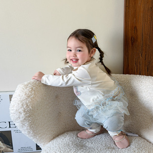 七七家梨童装女童套装春装新款洋气儿童衣服婴儿女宝外套裤子t恤