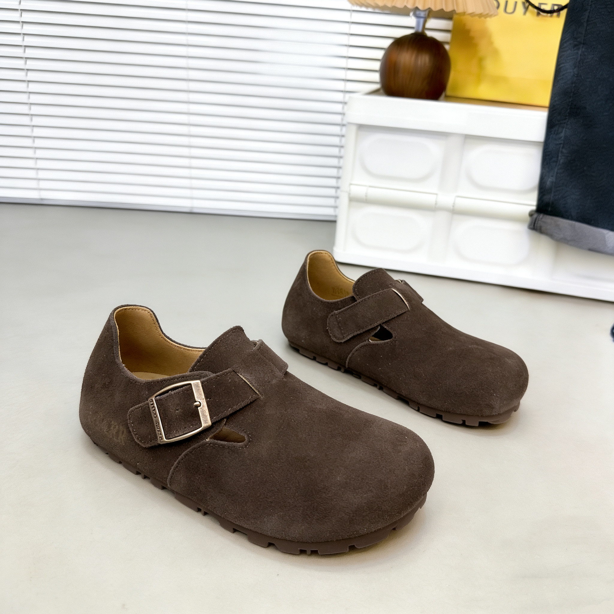 欧货真皮牛皮磨砂懒人鞋女鞋一脚蹬豆豆鞋丑萌复古单鞋平底勃肯鞋,女鞋,时装靴,淘宝优惠券,粉丝福利购,淘宝优惠卷