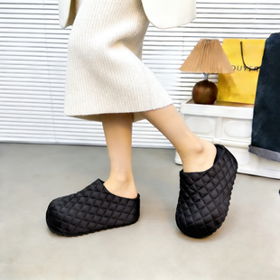 女厚底外穿小个子内增高7cm大头凉拖面包鞋 小众版 超火包头半拖鞋