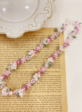 原创自制串珠淡水珍珠米珠花朵项链甜美可爱少女感春夏新品锁骨链