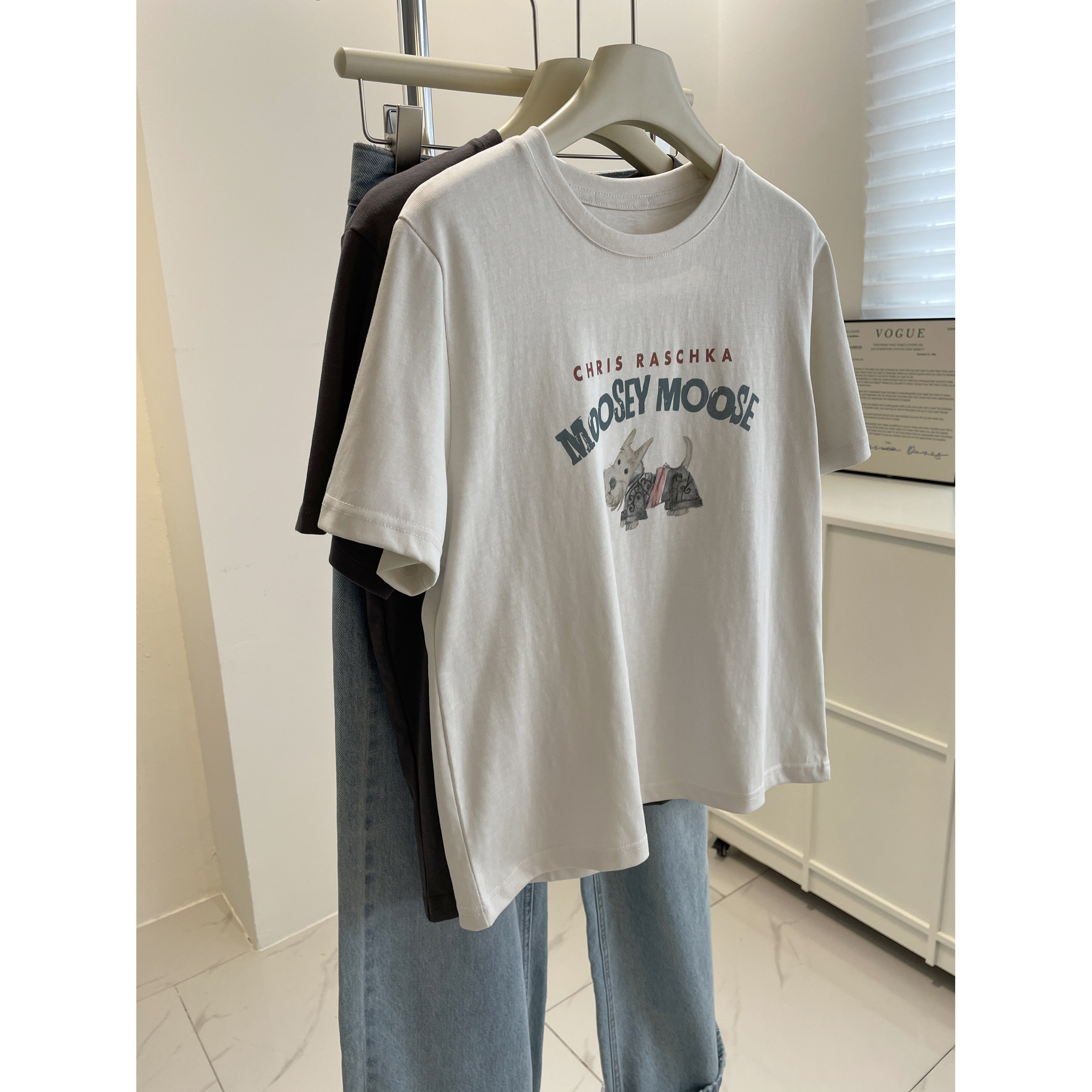 韩系减龄卡通小狗短袖t恤女！夏百搭宽松显瘦圆领休闲上衣学生Tee