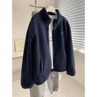 暖暖的~立领仿羊羔毛外套