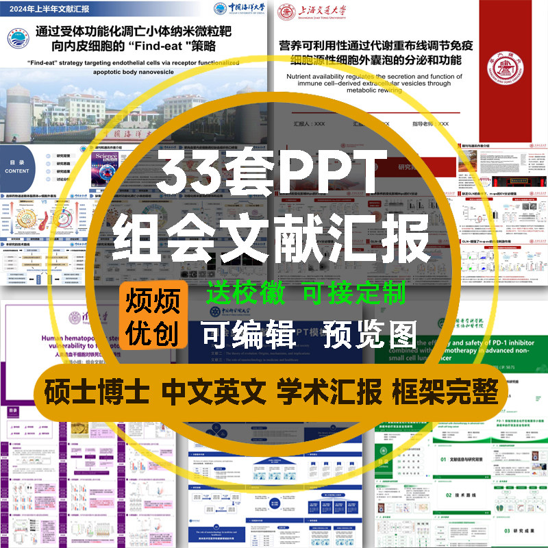 研究生组会文献汇报PPT模板解读研究现状英文综述博士后阅读报告