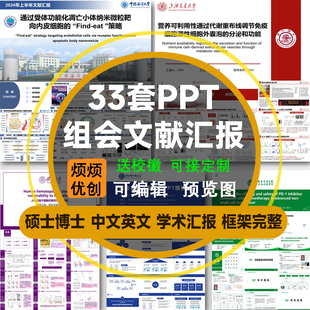 研究生组会文献汇报PPT模板解读研究现状英文综述博士后阅读报告