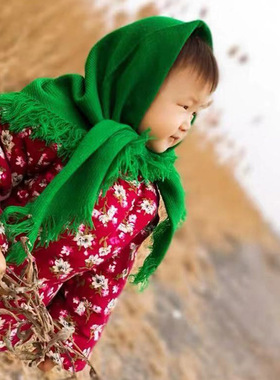 老人头巾女包头老太太妇女方巾女士农村老式东北妈妈奶奶绿色围巾