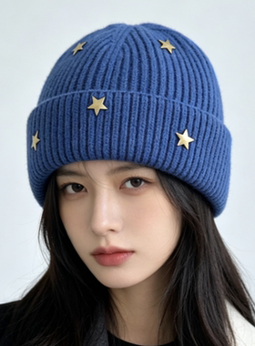 星星女秋冬保暖护耳针织帽