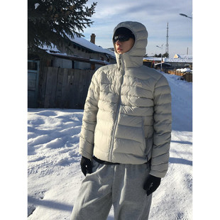 米灰色轻薄排骨羽绒棉服男款冬季防寒服外套cleanfit短款保暖棉衣