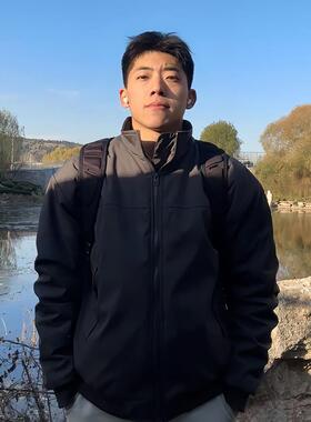 灰色立领短款cleanfit外套男春秋美式飞行员教练夹克潮牌棒球棉服