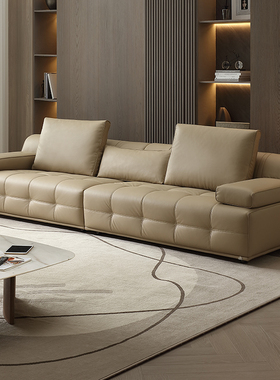 全友家居门店同款 22862A 双色可选劳伦斯一字型直排真牛皮艺沙发