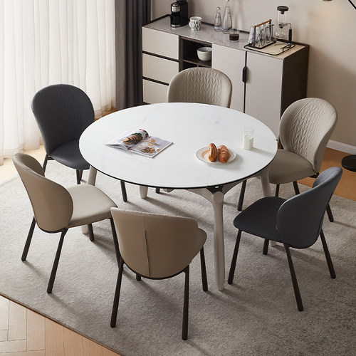 全友家居正品 门店同款 时尚简约 FD0055 钢化玻璃圆形功能餐桌
