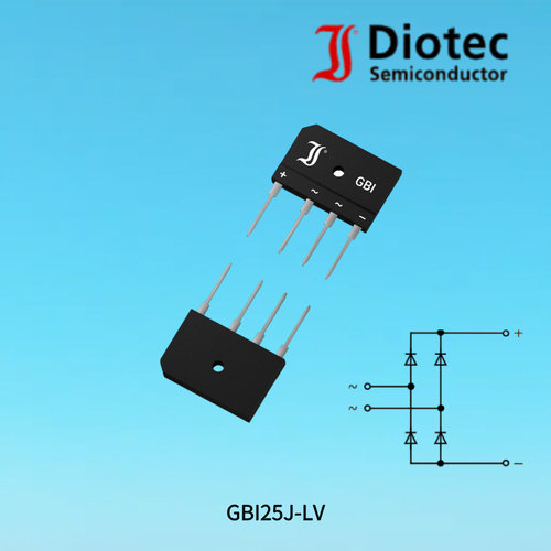 德国 德欧泰克Diotec GBI25J-LV整流桥 GBI单列直插600V 25A