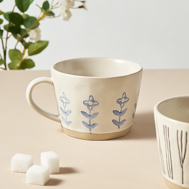 个性复古粗陶咖啡杯马克杯